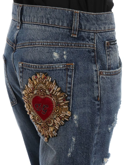 Shop Dolce & Gabbana Distressed Effect Jeans In Var