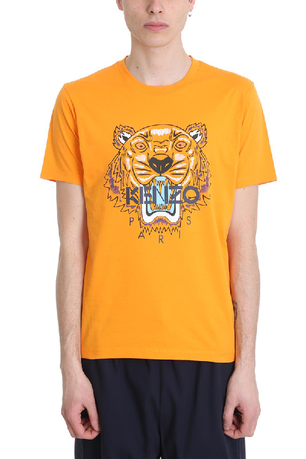 Kenzo Tiger Orange Cotton T-shirt | ModeSens