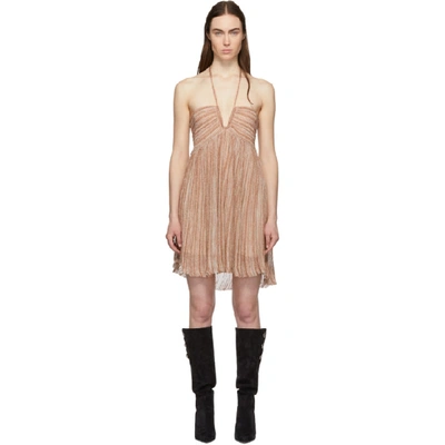 Shop Isabel Marant Gold Babs Dress In 40rg Rosego