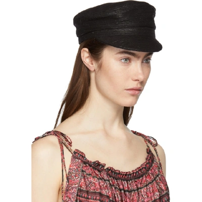 Shop Isabel Marant Black Shiny Evie Cap In 01bk Black