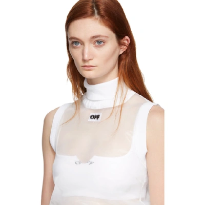 Shop Off-white White Cropped Tank Top In White/black