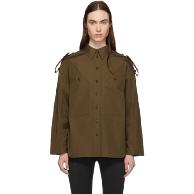 Shop Givenchy Khaki 4g Military Shirt In 305 Army