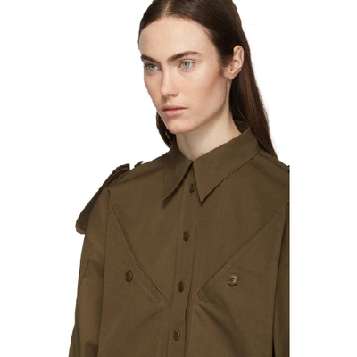 Shop Givenchy Khaki 4g Military Shirt In 305 Army