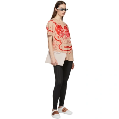 Shop Givenchy Beige And Red Gemini T-shirt In 271 Beige