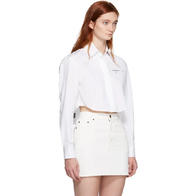 Shop Off-white White Basic Crop Shirt In White/black