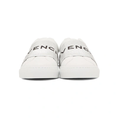 Shop Givenchy White And Silver Elastic Urban Knots Sneakers In 040 Silver