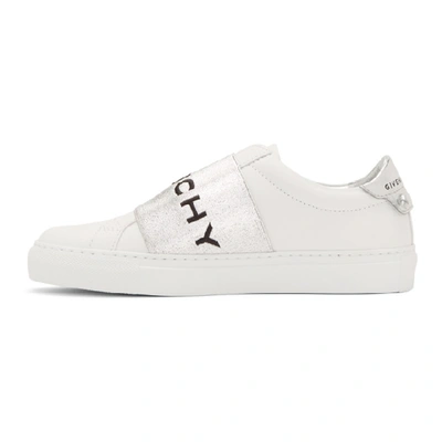 Shop Givenchy White And Silver Elastic Urban Knots Sneakers In 040 Silver