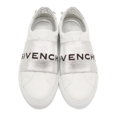 Shop Givenchy White And Silver Elastic Urban Knots Sneakers In 040 Silver