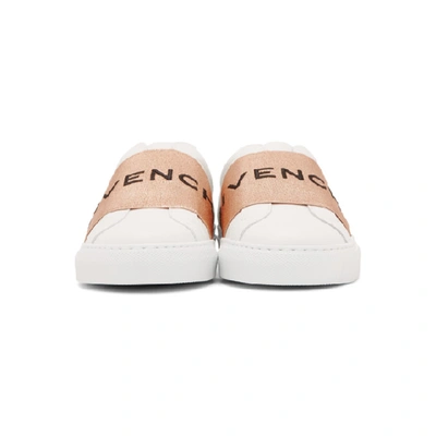 Shop Givenchy White & Copper Elastic Urban Knot Sneakers