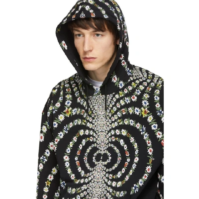 Shop Givenchy Black Mirrored Daisy Hoodie In 001 Black