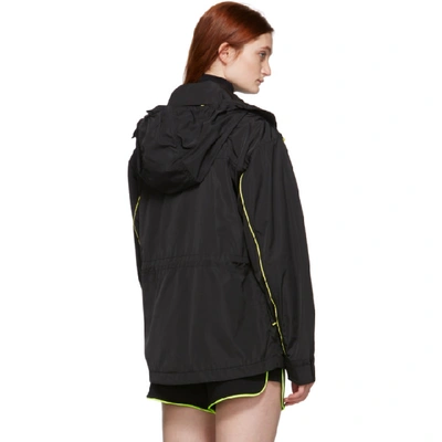 Shop Kenzo Black Two-tone Lightweight Parka In 99 - Black