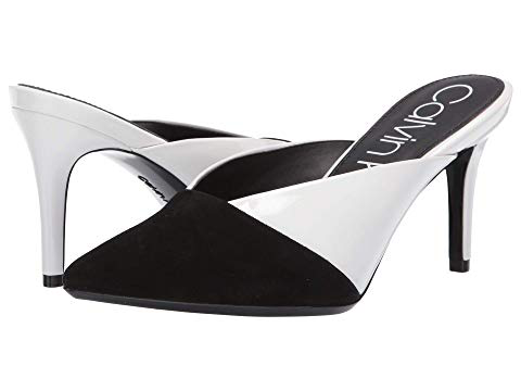 calvin klein black and white heels