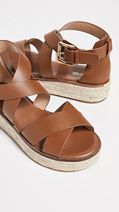 Shop Michael Michael Kors Darby Strappy Espadrilles In Luggage