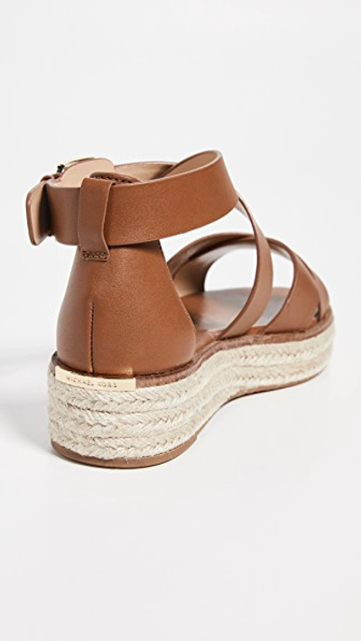 Shop Michael Michael Kors Darby Strappy Espadrilles In Luggage