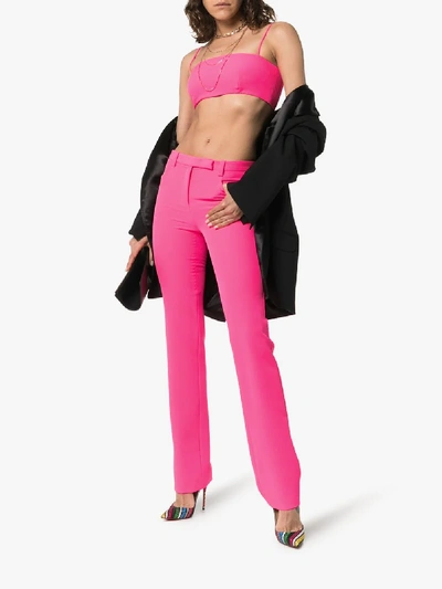 Shop Versace Sleeveless Satin Bralette In A1705 Pink
