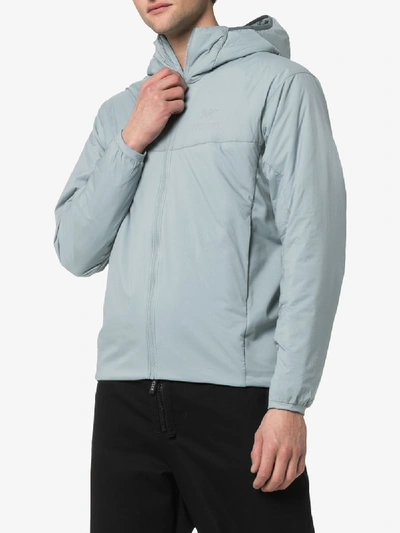 Shop Arc'teryx Blue Atom Lt Hooded Jacket In Grey