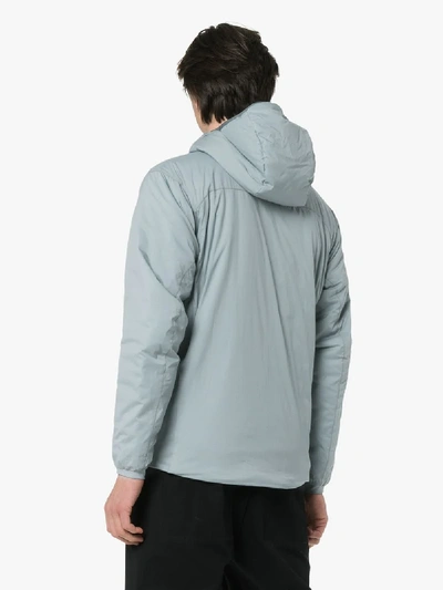Shop Arc'teryx Blue Atom Lt Hooded Jacket In Grey