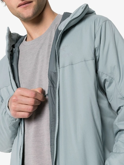 Shop Arc'teryx Blue Atom Lt Hooded Jacket In Grey