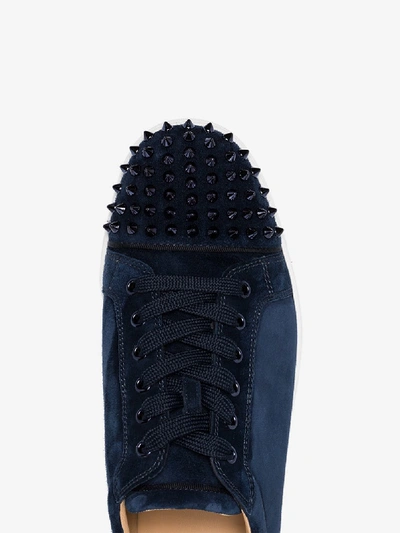 Shop Christian Louboutin 'louis Junior Spikes' Sneakers In Blue