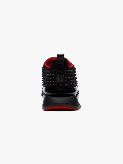 Shop Christian Louboutin Spike Sock 30 Neoprene Sneakers In Black