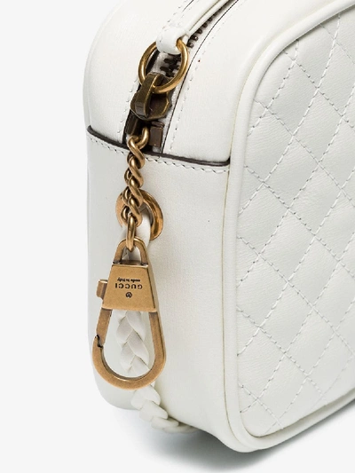 Shop Gucci White Gg Small Quilted-leather Shoulder Bag