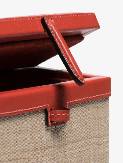 Shop Hunting Season Red Leather-trim Straw Box Bag