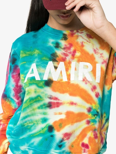 Shop Amiri Logo Print Sweater In Green