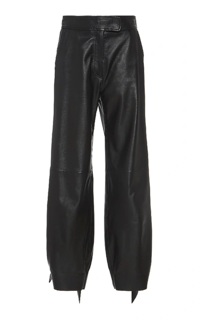Shop Off-white Leather Jogger Pants In Black