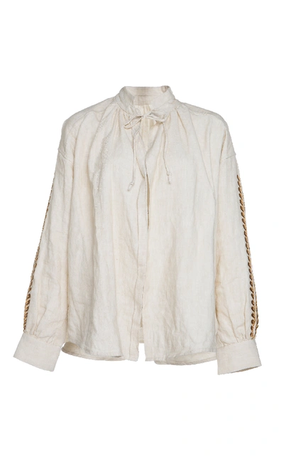 Shop Alix Of Bohemia Limited Edition Mia Linen Blouse In Neutral