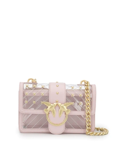 Shop Pinko Love Transparent Crossbody Bag In Pink