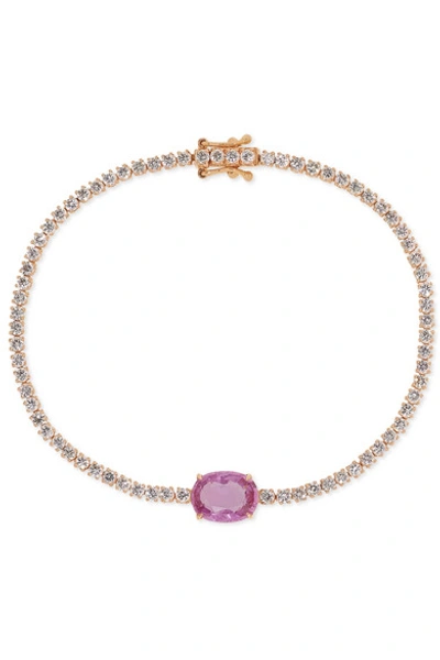 Shop Anita Ko Hepburn 18-karat Rose Gold, Sapphire And Diamond Bracelet