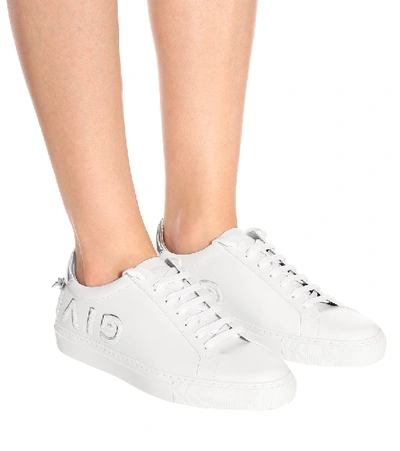 Shop Givenchy Urban Street Leather Sneakers In White