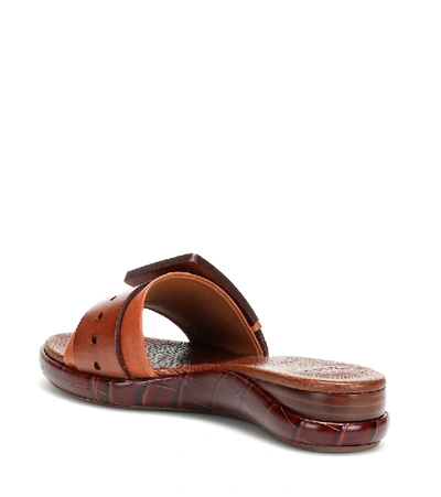 Shop Chloé Leather Sandals In Brown