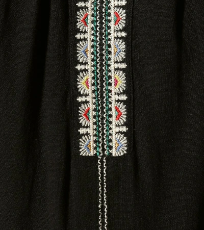 Shop Isabel Marant Étoile Ralya Embroidered Cotton Minidress In Black