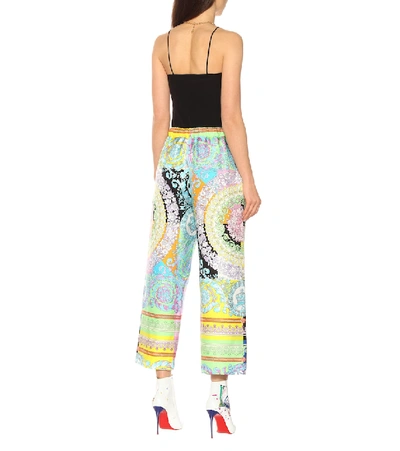 Shop Versace Printed Silk Pants In Multicoloured