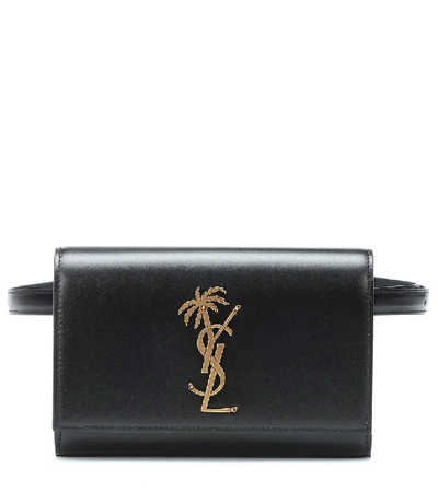 Shop Saint Laurent Kate Leather Belt Bag In Black