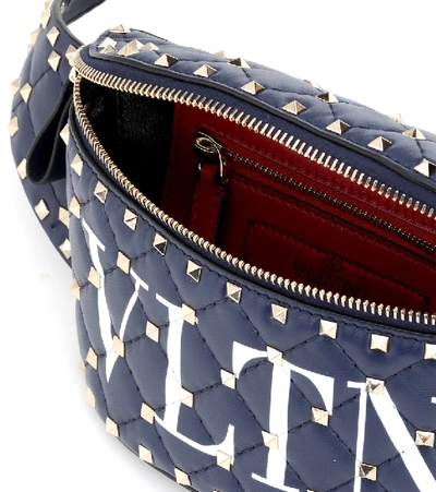 Shop Valentino Rockstud Spike Vltn Leather Belt Bag In Blue