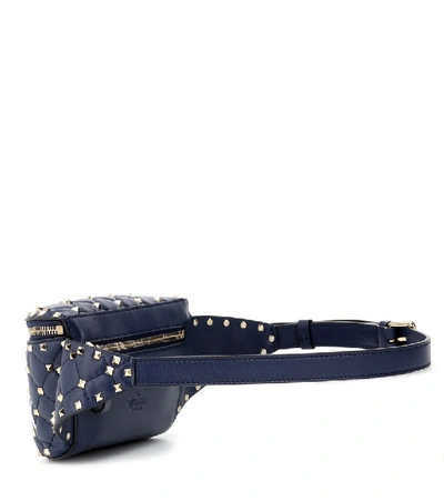 Shop Valentino Rockstud Spike Vltn Leather Belt Bag In Blue