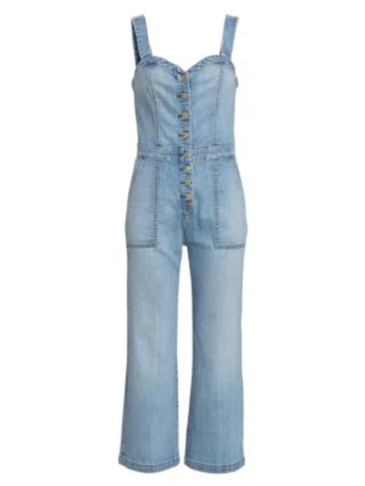 Shop 7 For All Mankind Corset Tank Denim Playsuit In Whitney