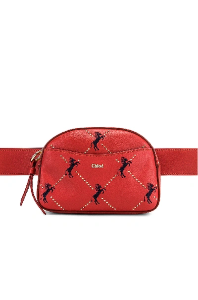 Shop Chloé Signature Embroidered Leather Belt Bag