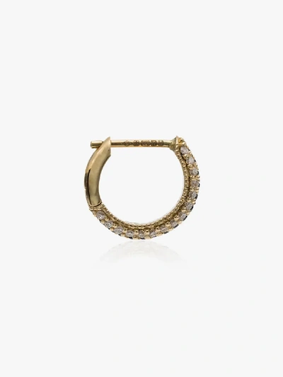 Shop Lizzie Mandler Fine Jewelry 18k Yellow Gold Pavé Huggie Earring