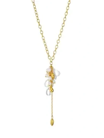 Shop Gurhan Delicate Dew 24k Yellow Gold Multi-gemstone Cluster Necklace