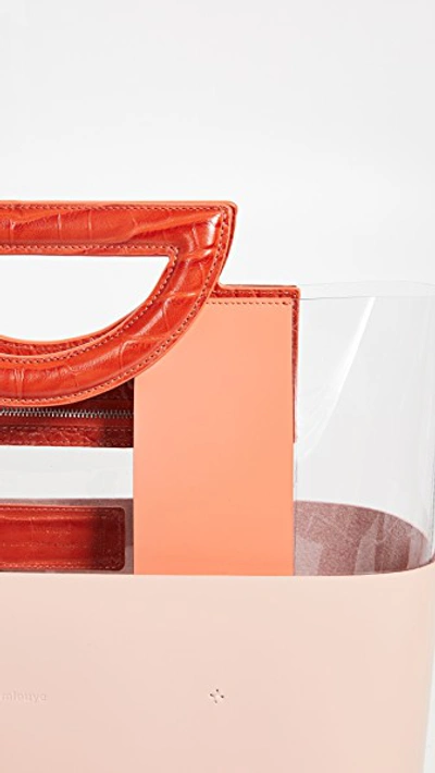 Shop Mlouye Chequer Tote In Coral