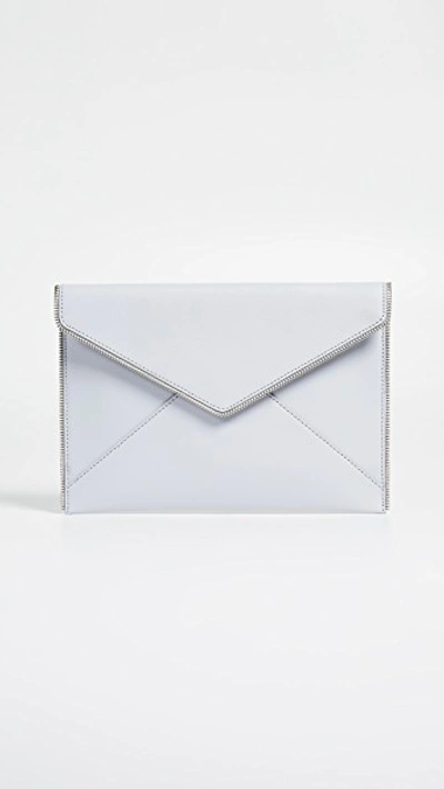 Shop Rebecca Minkoff Leo Clutch In Ice Grey