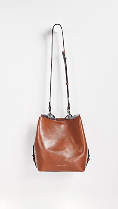 Shop Rebecca Minkoff Kate Medium Convertible Bucket Bag In Acorn