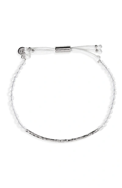 Shop Gorjana Power Gemstone Self-wisdom Bracelet In Clarity/ Crystal Quart/ Silver