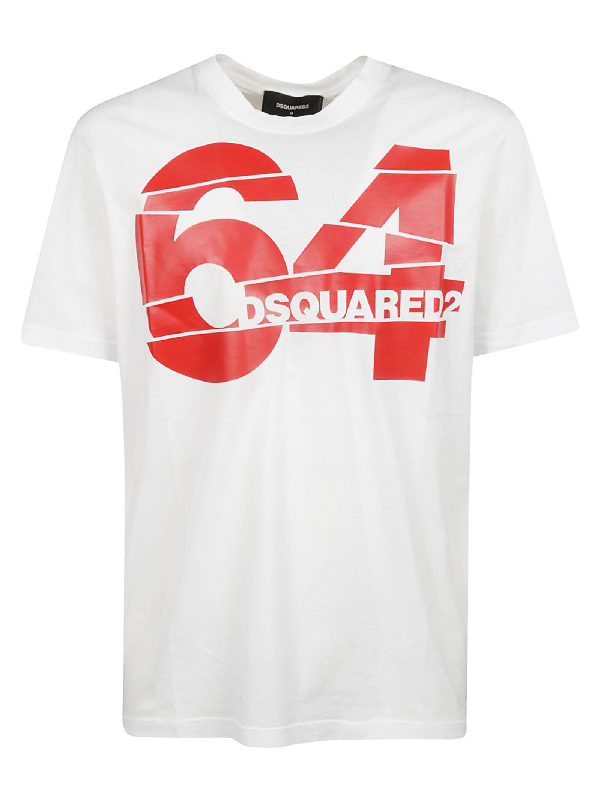 Dsquared2 64 Logo Print T-shirt In White | ModeSens