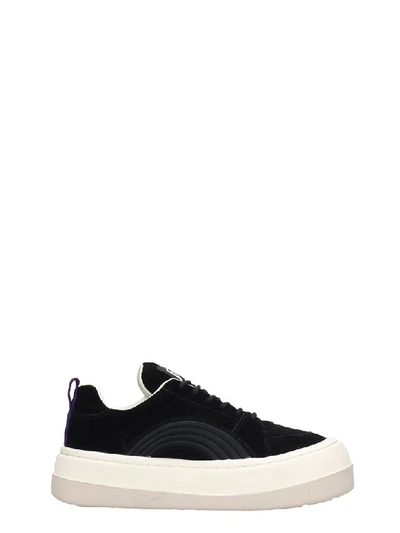 Shop Eytys Black Suede Sonic Sneakers