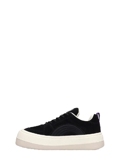 Shop Eytys Black Suede Sonic Sneakers