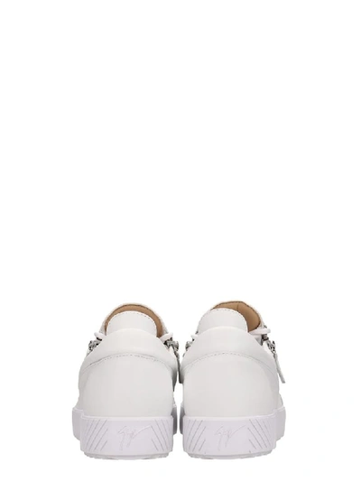 Shop Giuseppe Zanotti White Leather Frankie Sneakers